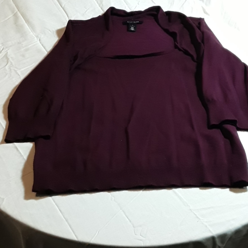 Ladies blouse purple 3/4 sleeves